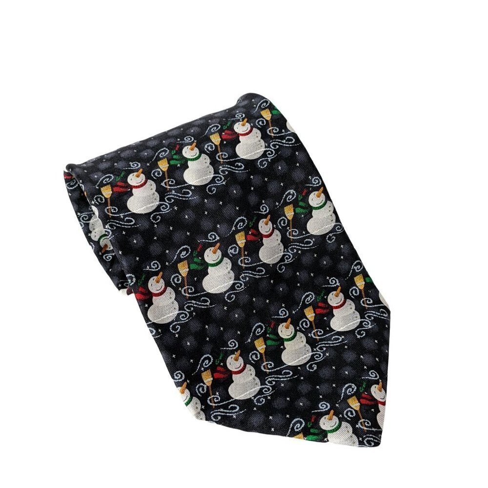 Hallmark Snowman Christmas Winter Silk Necktie